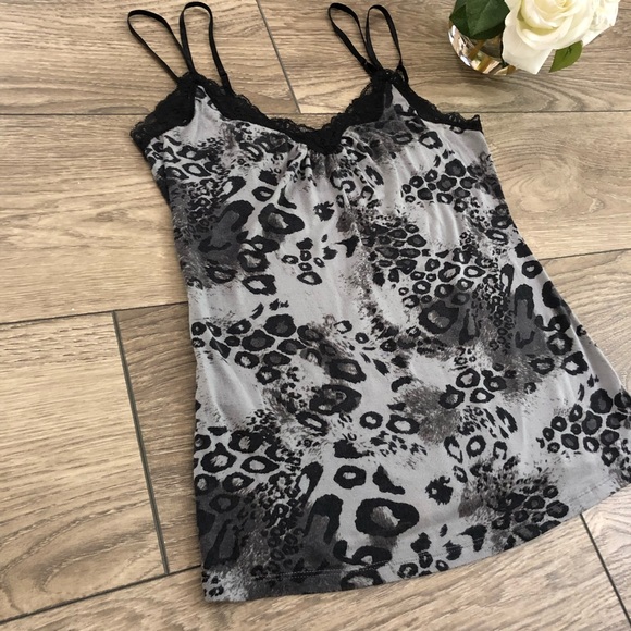 EXPRESS animal print lace tank top size medium - Picture 2 of 8